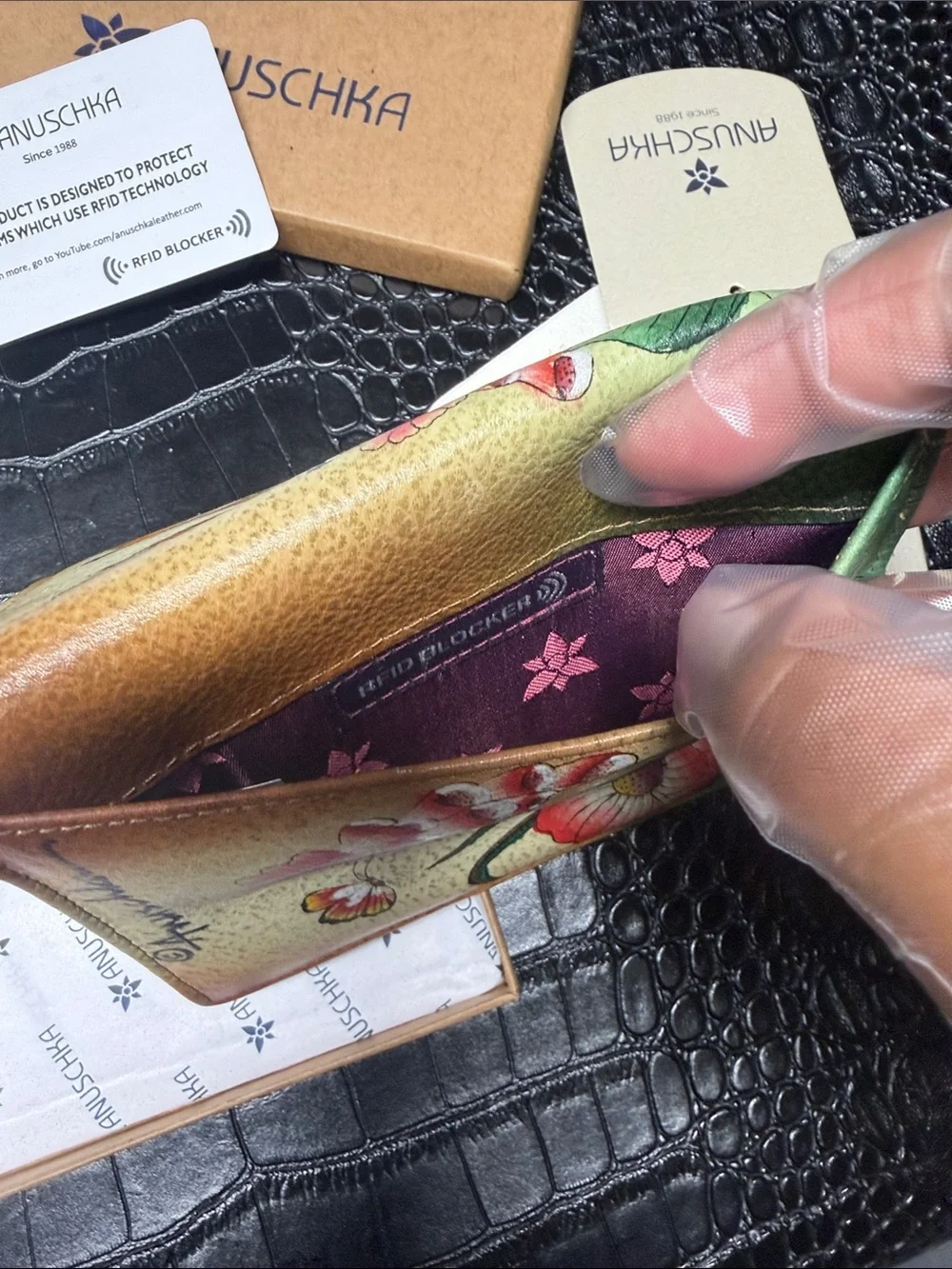 Anuschka Hand-Painted Passport Case RFID
